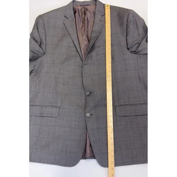 Ralph Lauren Mens Wool Plaid Blazer Sport Coat‎ Gray Brown